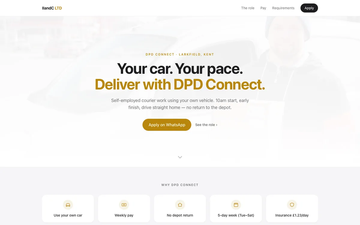 The home page of the IIandC LTD website
